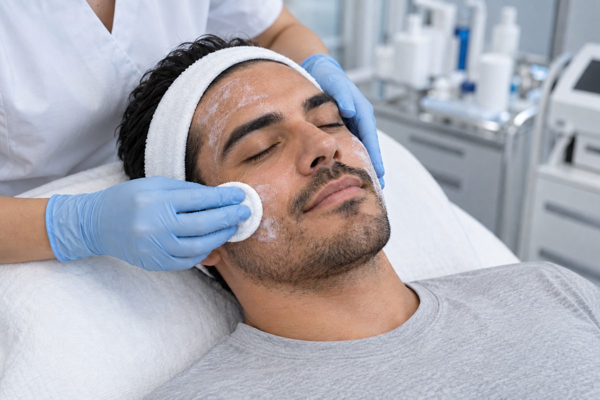 Evaluación profesional para una limpieza facial dermatológica.